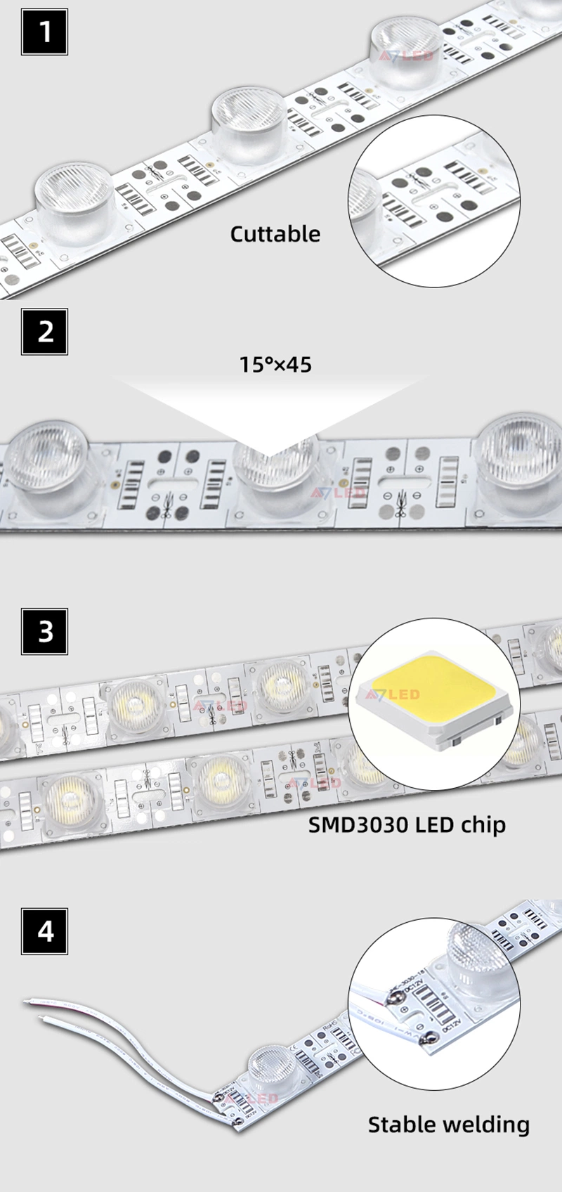 Seg Aluminum Profile Fabric Frame Double-Sided Lightbox IP20 IP67 Sdie Emitting Edgelit Module Lighting High Power 12V 24V Strip Edge Lit LED Bar